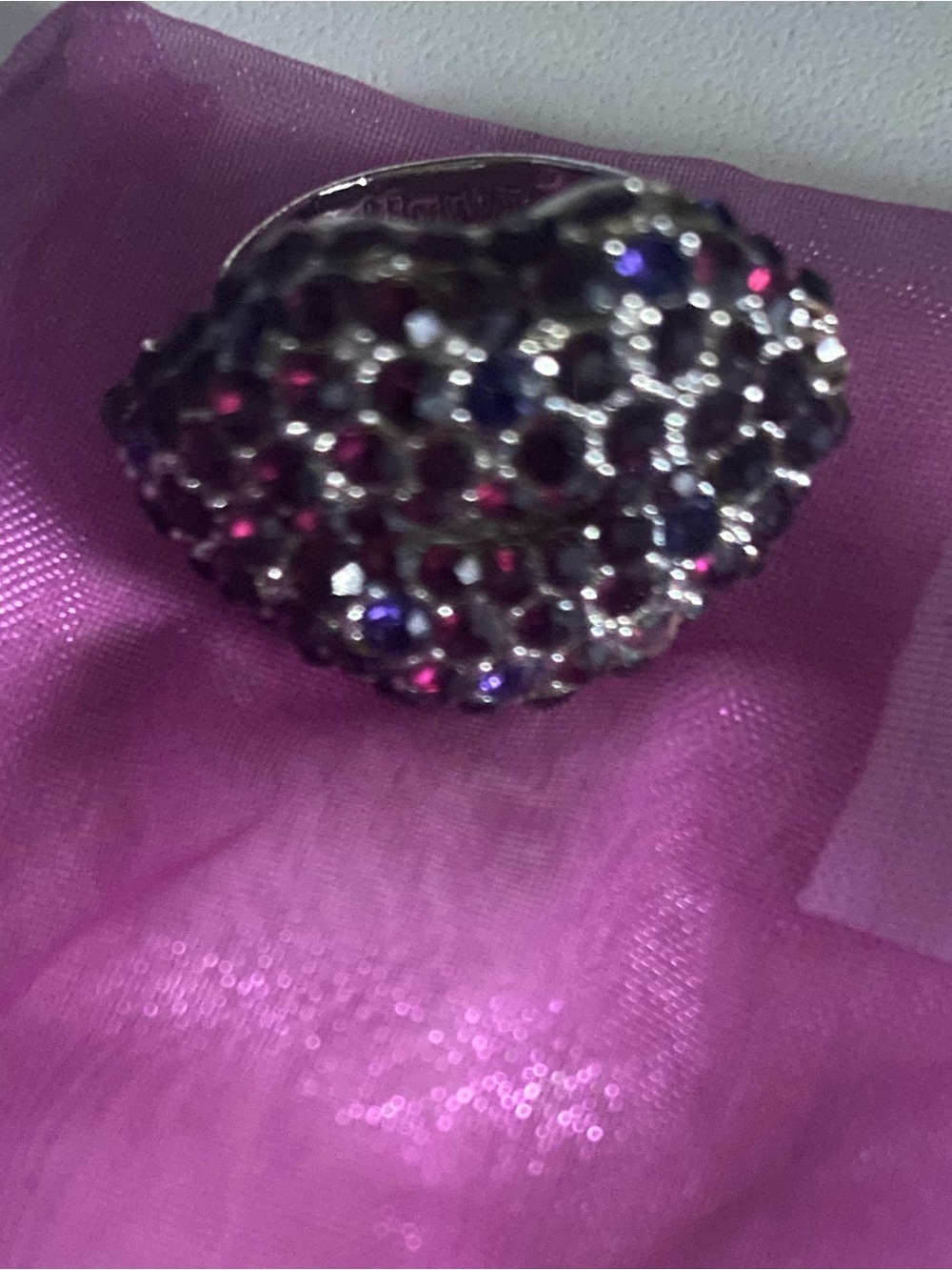 Bath & Body Works Silver Ring with Purple Stones